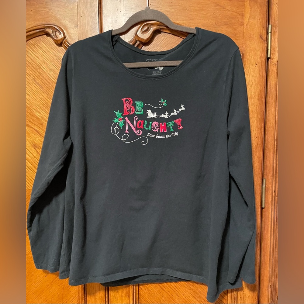 Be Naughty Long Sleeve Tee Women’s Size 2XL